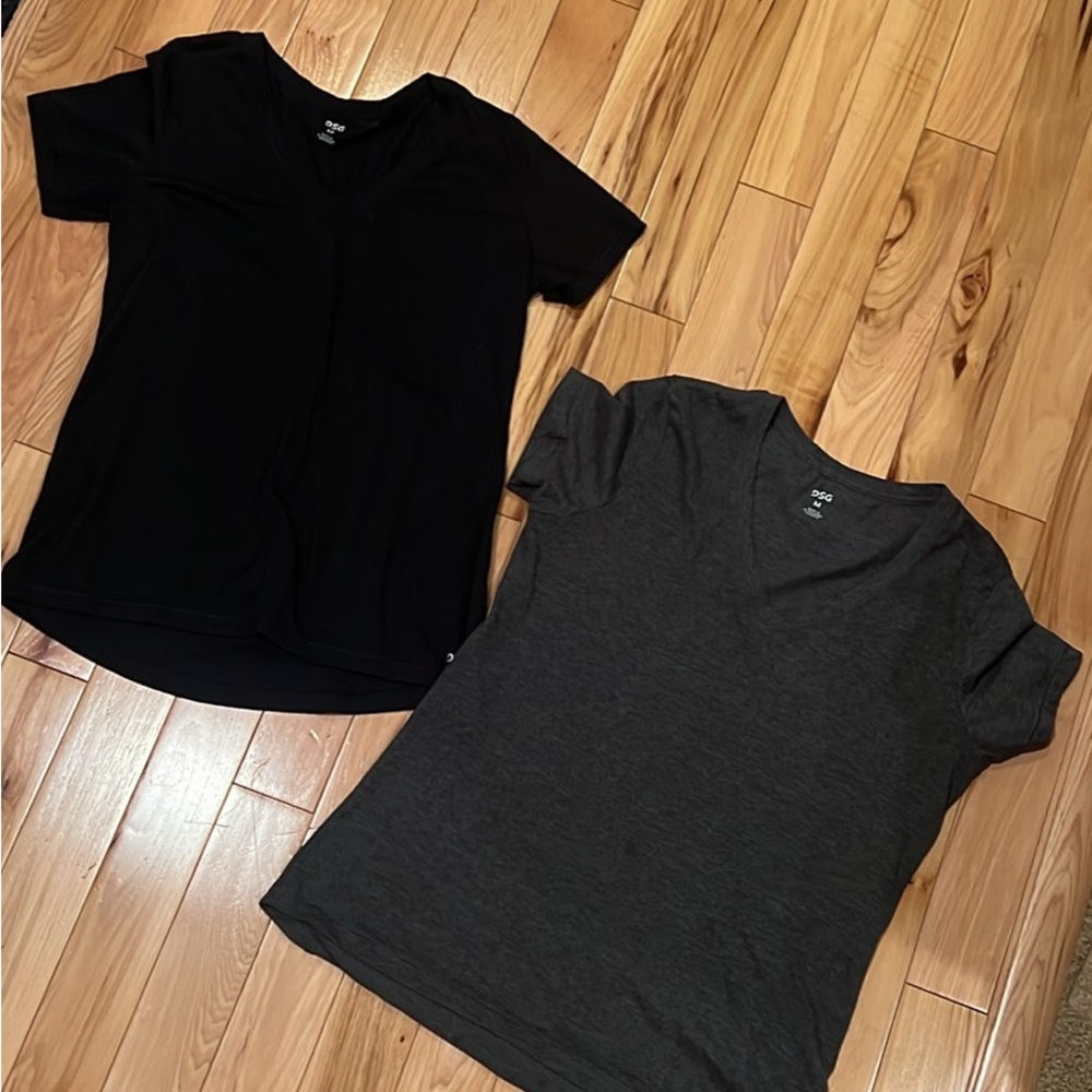 Black and Gray V-Neck T-Shirts